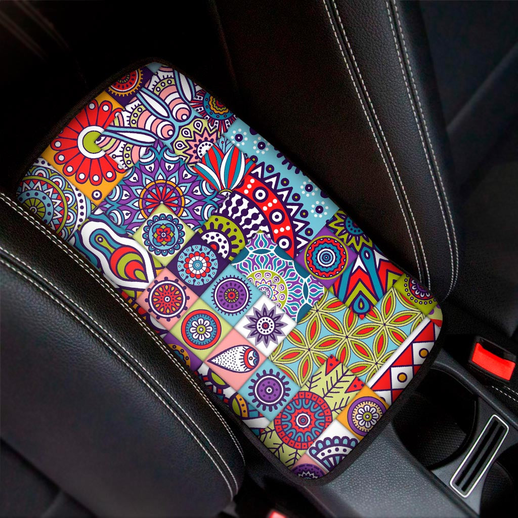 Mandala Tile Bohemian Pattern Print Car Center Console Cover