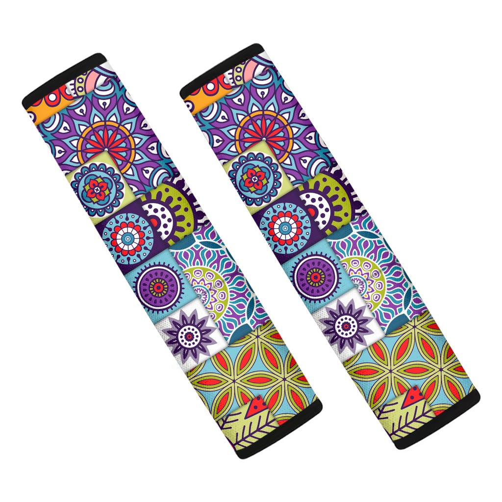 Mandala Tile Bohemian Pattern Print Car Seat Belt Covers