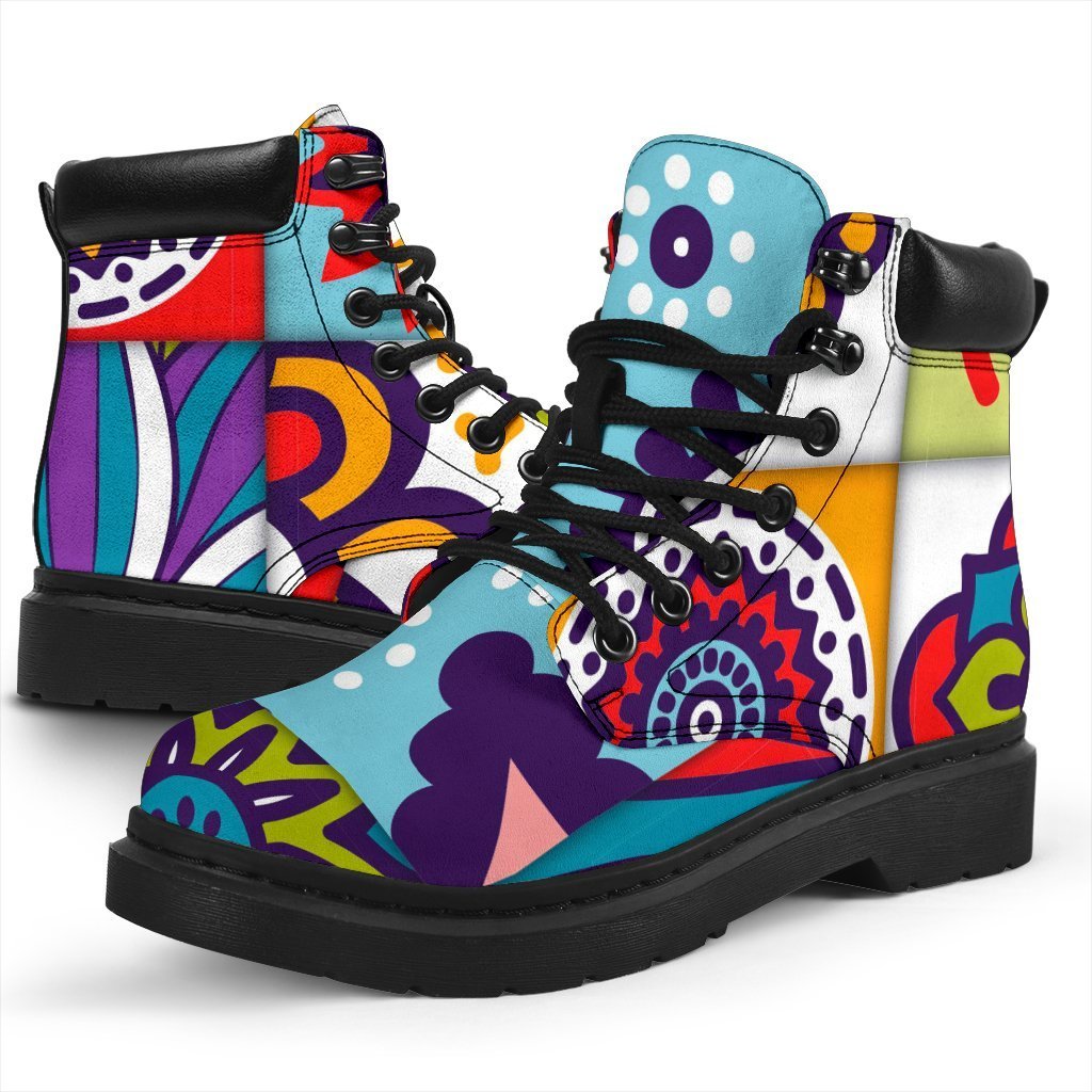 Mandala Tile Bohemian Pattern Print Classic Boots