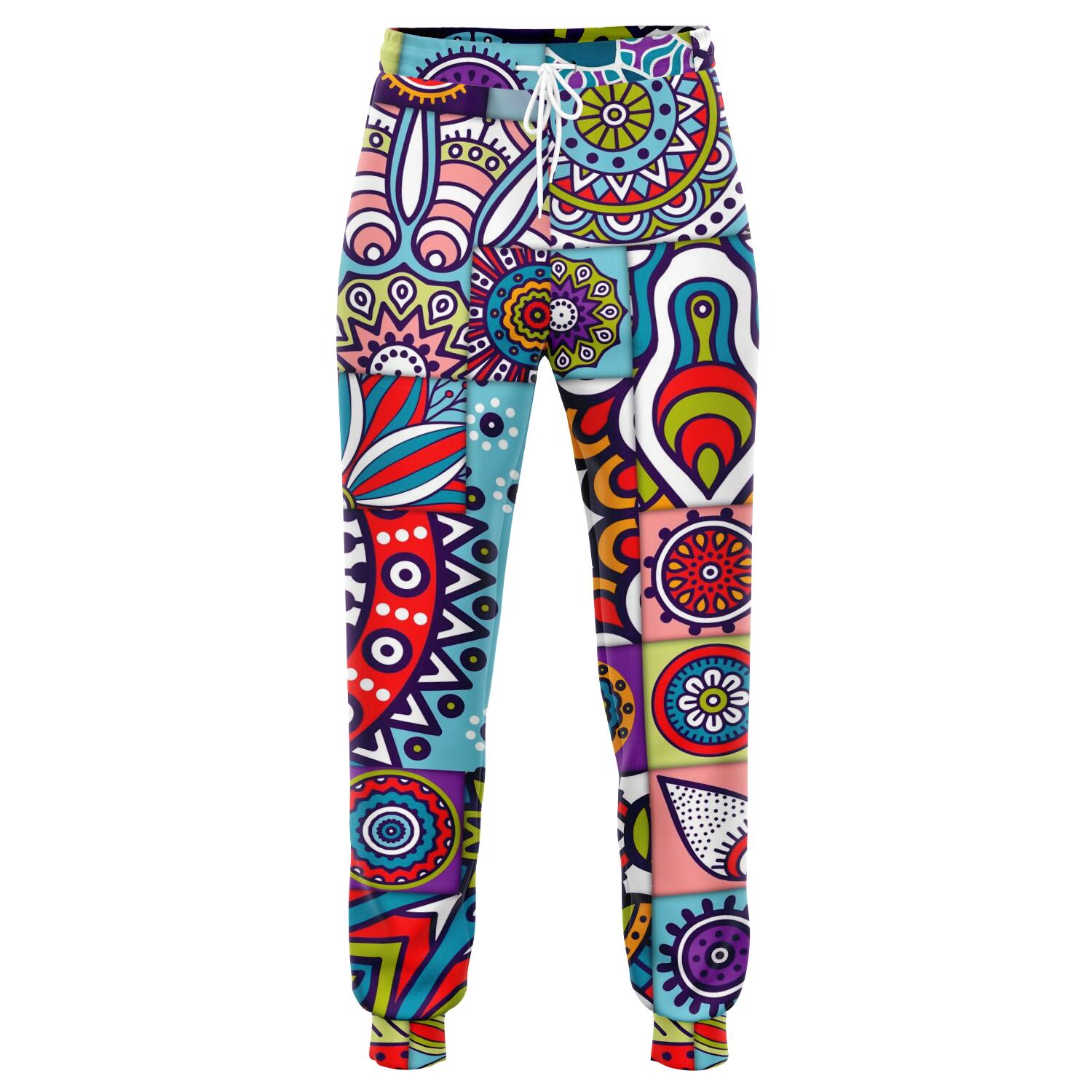 Mandala Tile Bohemian Pattern Print Jogger Pants