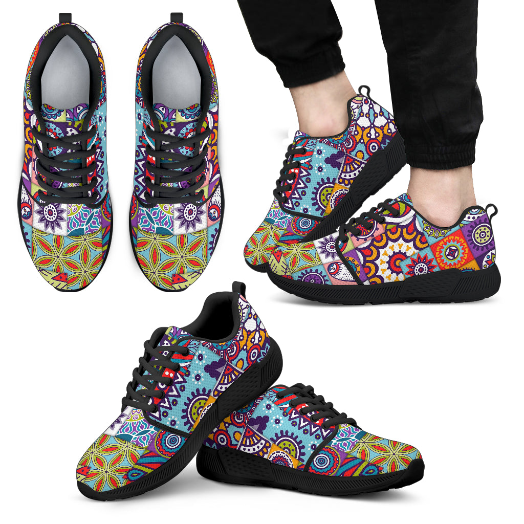 Mandala Tile Bohemian Pattern Print Men's Athletic Shoes