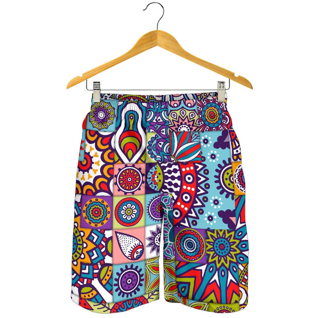 Mandala Tile Bohemian Pattern Print Men's Shorts