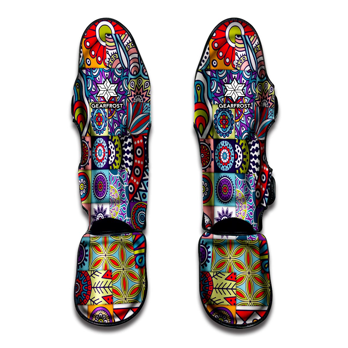 Mandala Tile Bohemian Pattern Print Muay Thai Shin Guards