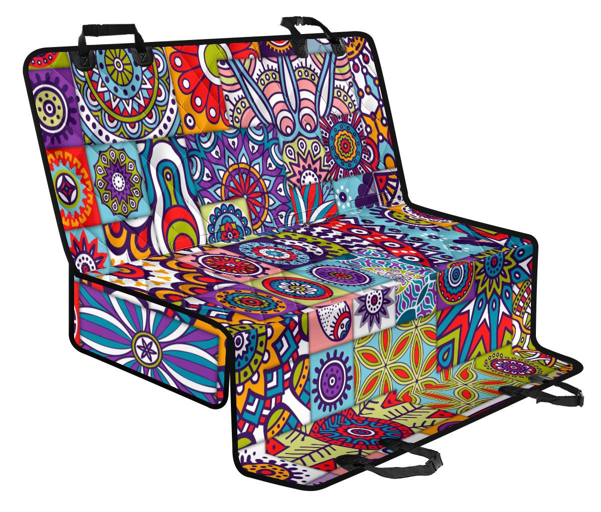 Mandala Tile Bohemian Pattern Print Pet Car Back Seat Cover