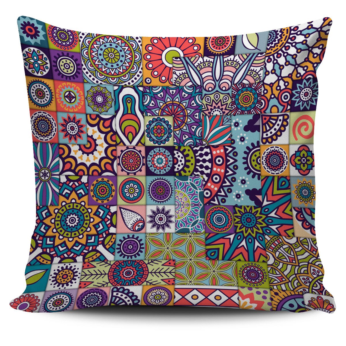 Mandala Tile Bohemian Pattern Print Pillow Cover