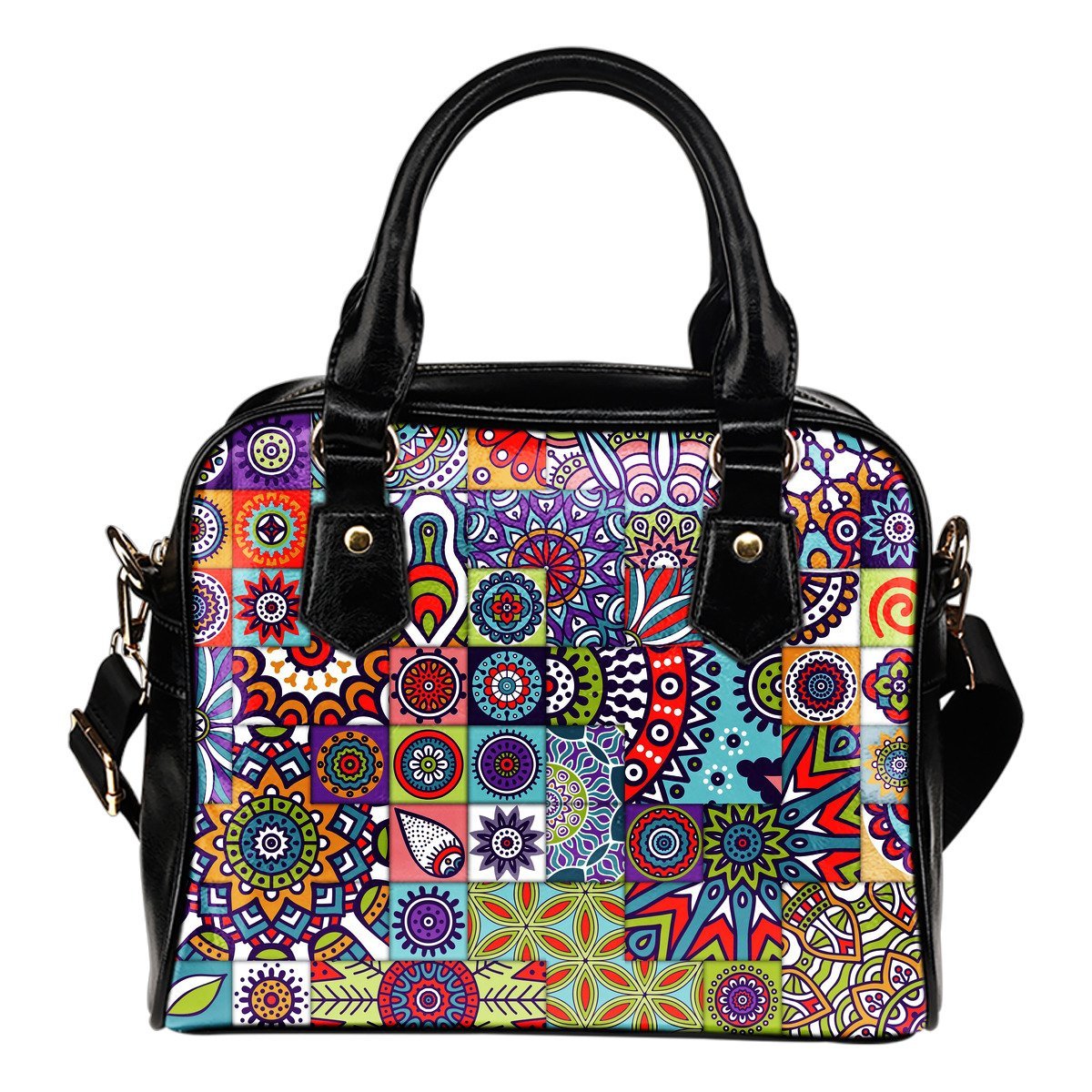 Mandala Tile Bohemian Pattern Print Shoulder Handbag