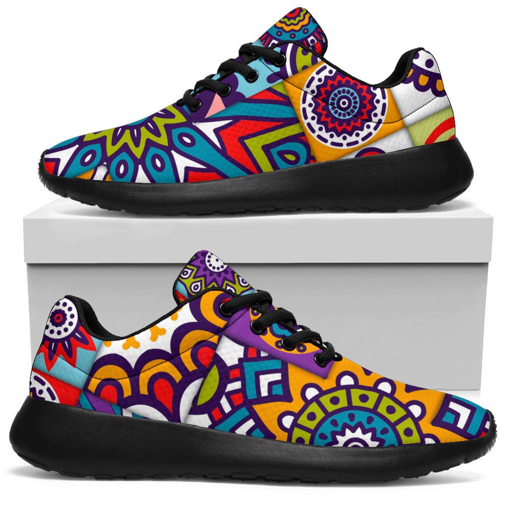 Mandala Tile Bohemian Pattern Print Sport Sneakers