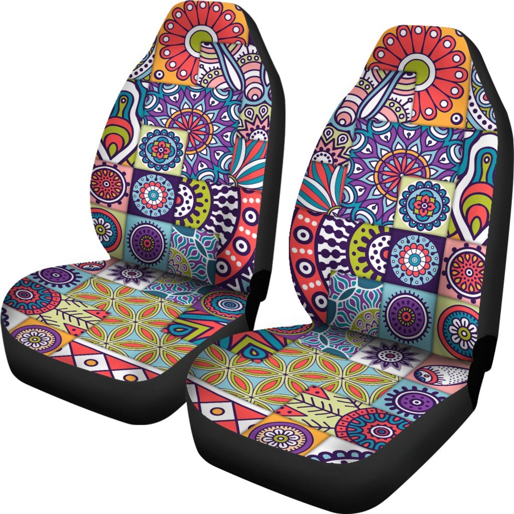 Mandala Tile Bohemian Pattern Print Universal Fit Car Seat Covers