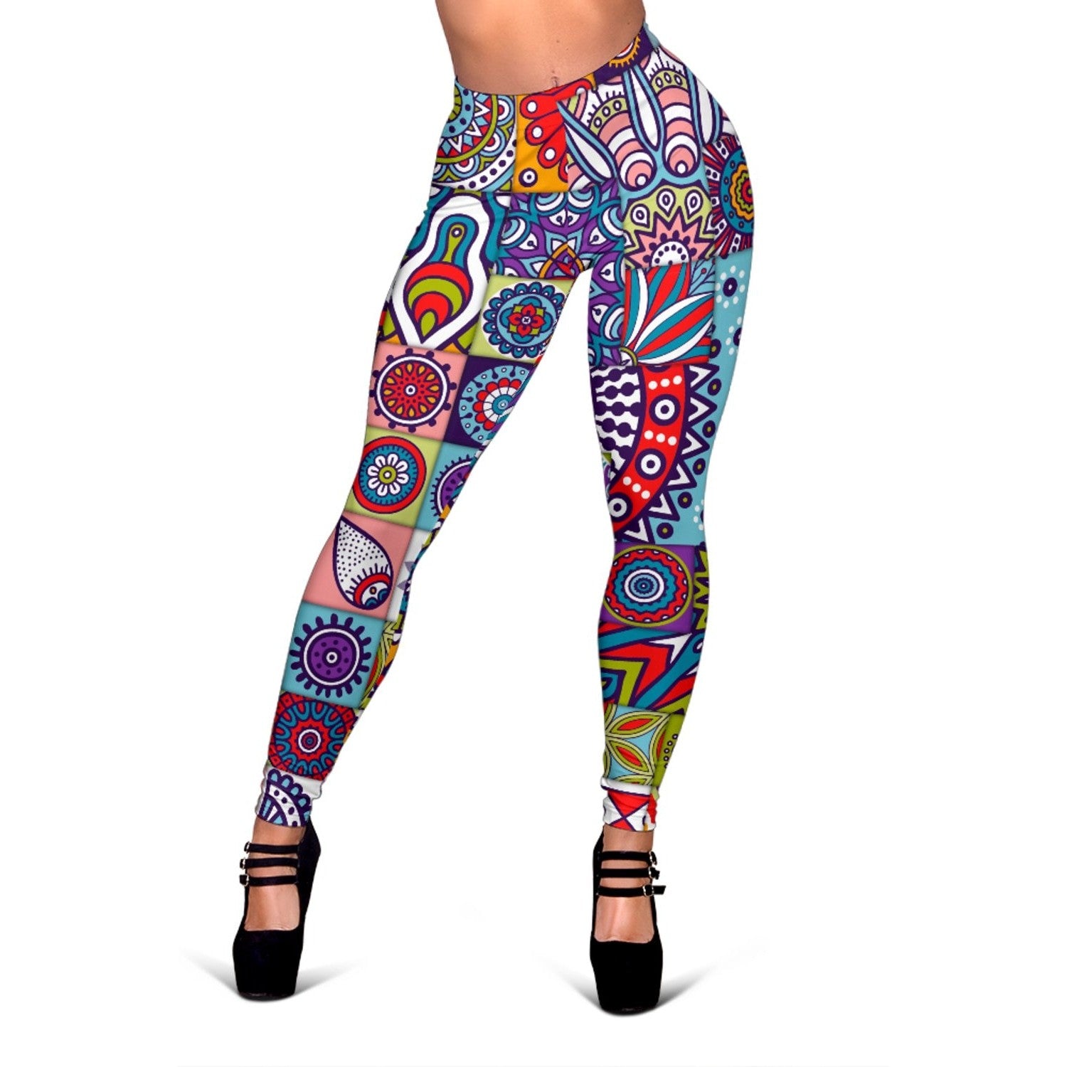 Mandala Tile Bohemian Pattern Print Women's Leggings