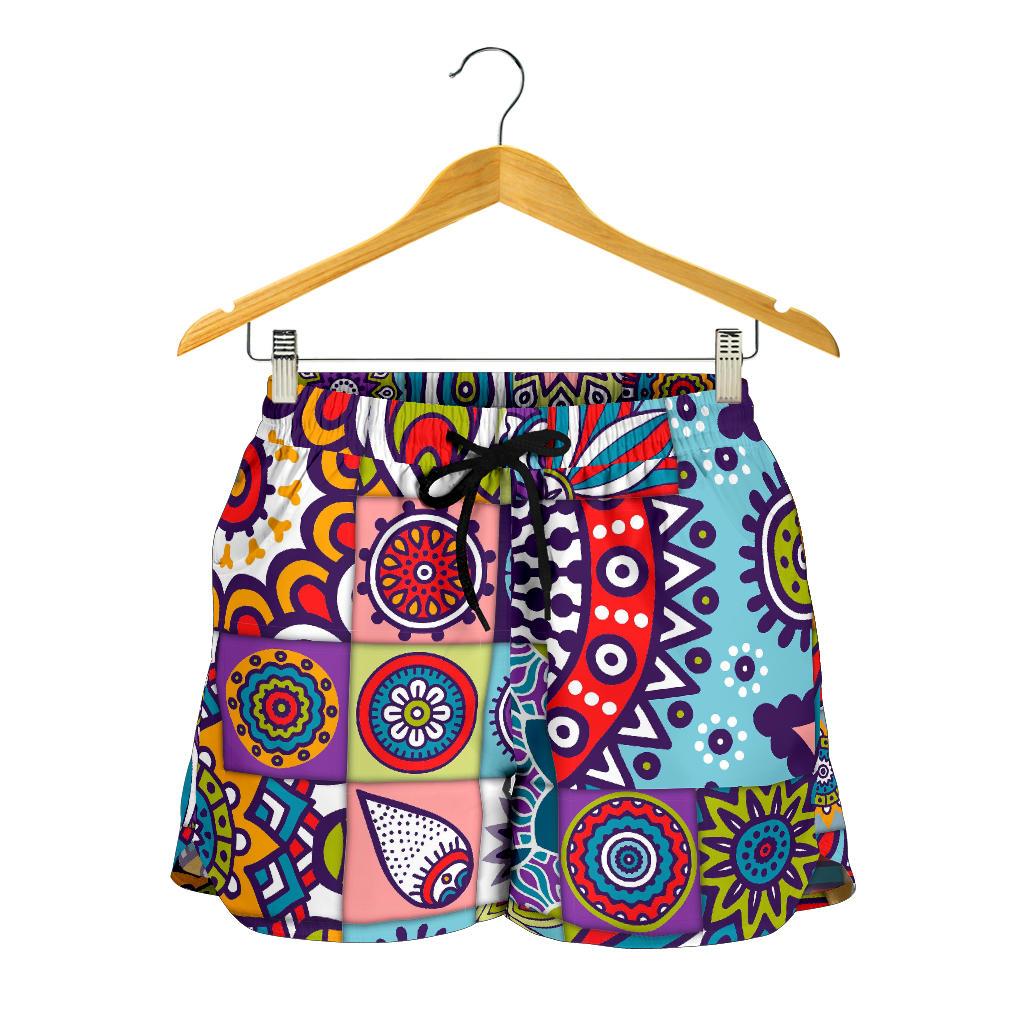 Mandala Tile Bohemian Pattern Print Women's Shorts