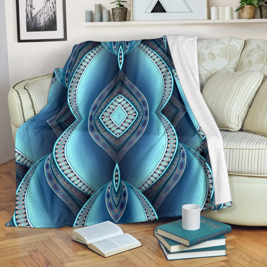 Mandala Waves Bohemian Pattern Print Blanket