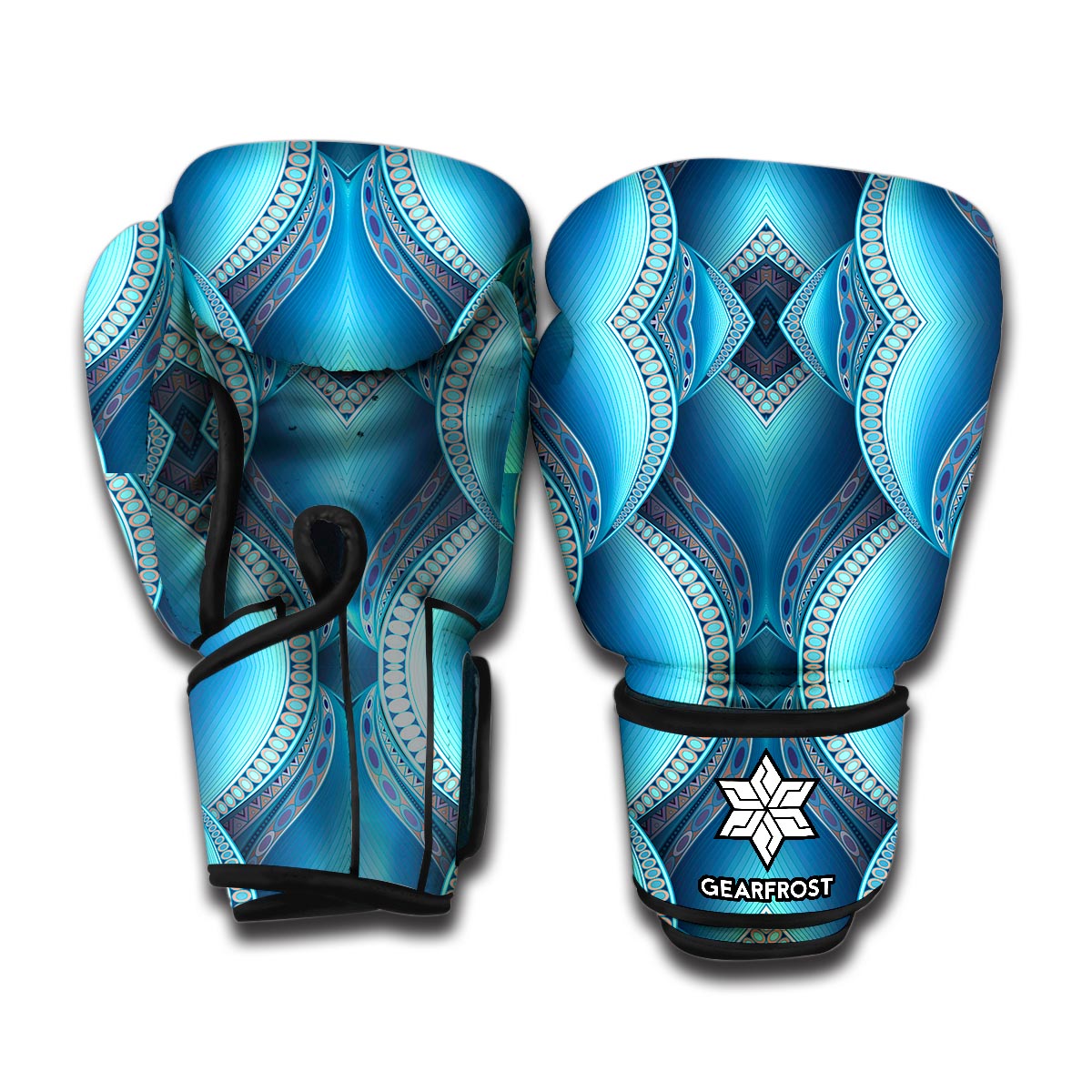 Mandala Waves Bohemian Pattern Print Boxing Gloves