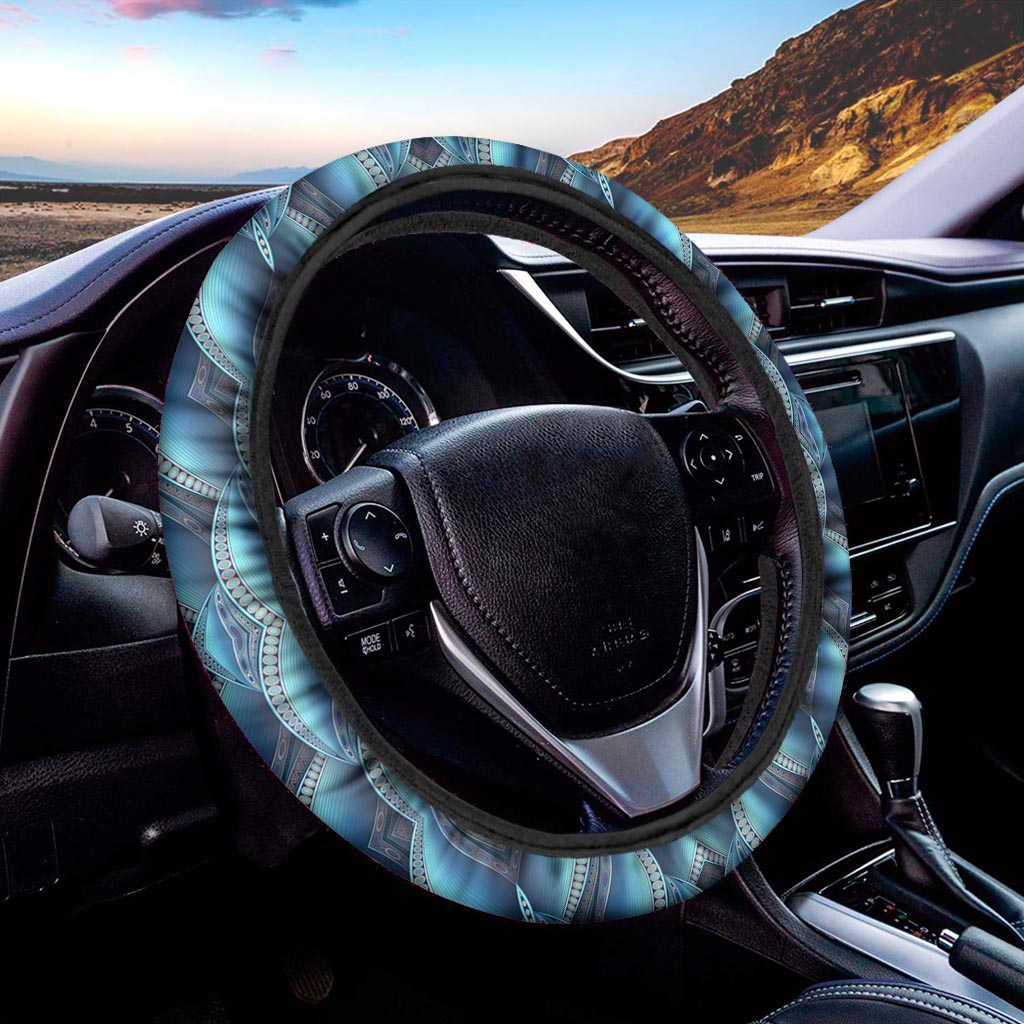 Mandala Waves Bohemian Pattern Print Car Steering Wheel Cover