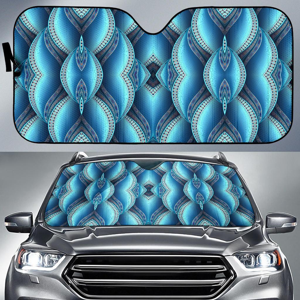 Mandala Waves Bohemian Pattern Print Car Sun Shade