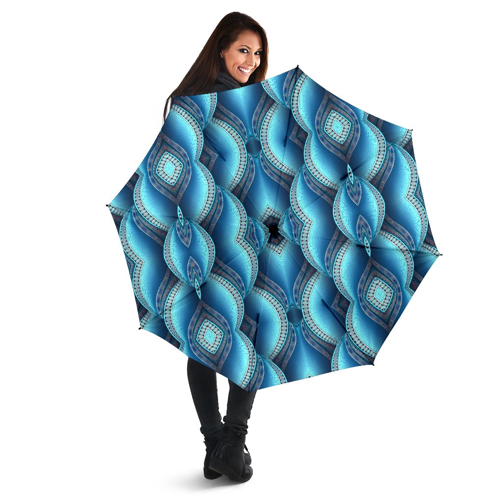 Mandala Waves Bohemian Pattern Print Foldable Umbrella