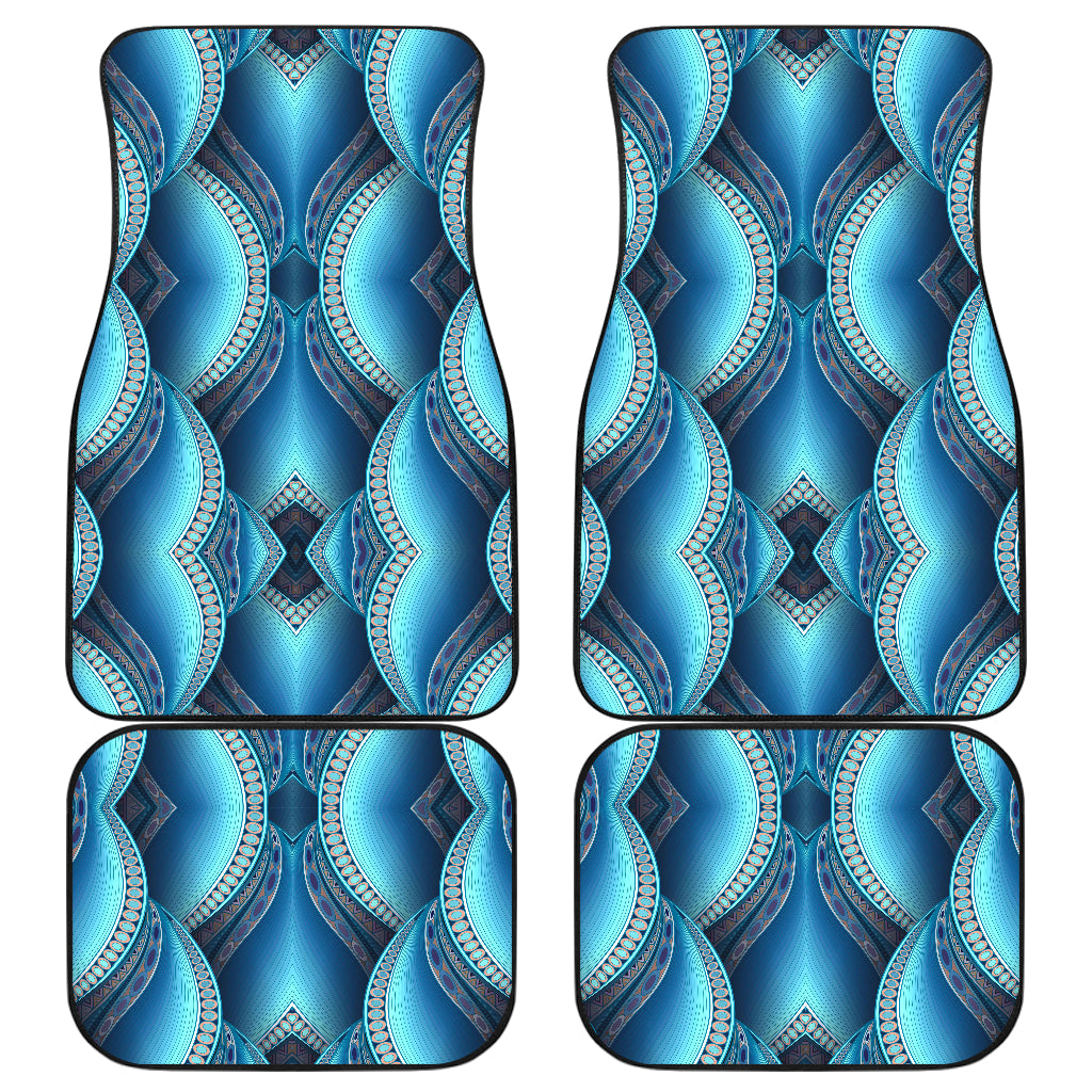 Mandala Waves Bohemian Pattern Print Front and Back Car Floor Mats