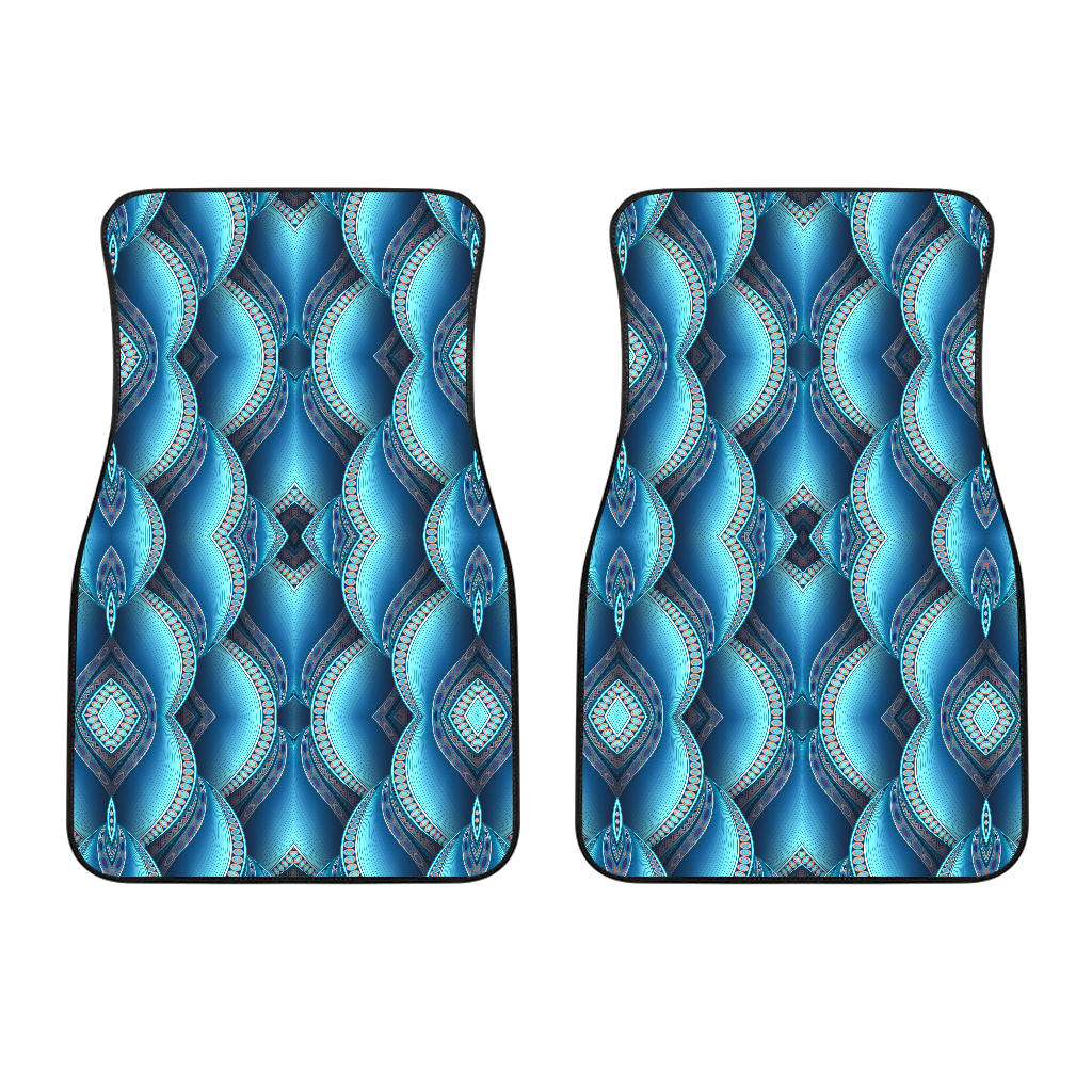 Mandala Waves Bohemian Pattern Print Front Car Floor Mats