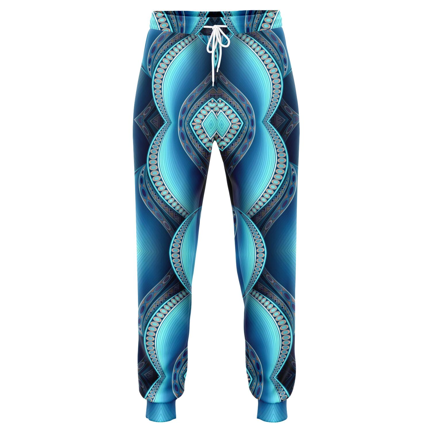 Mandala Waves Bohemian Pattern Print Jogger Pants