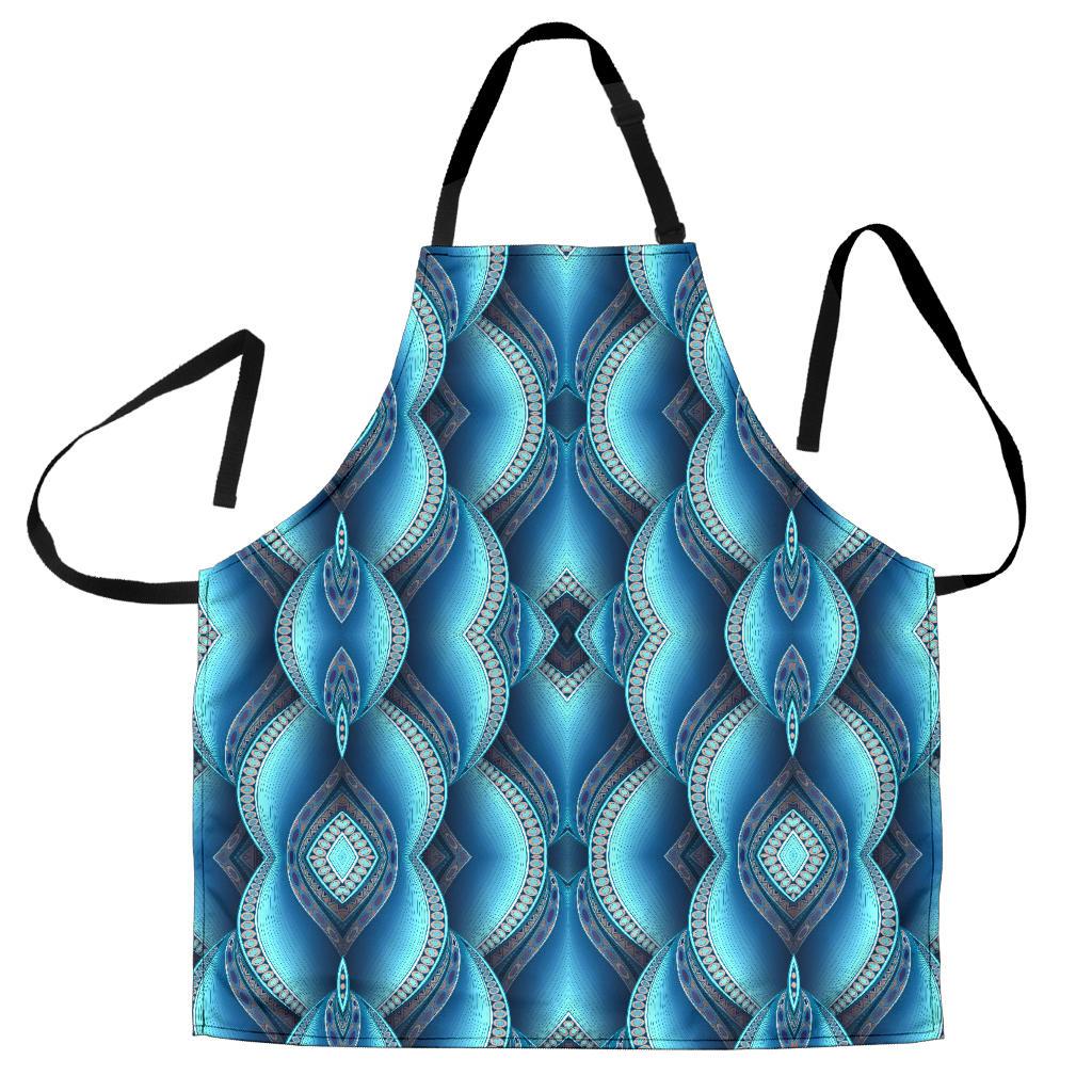 Mandala Waves Bohemian Pattern Print Men's Apron