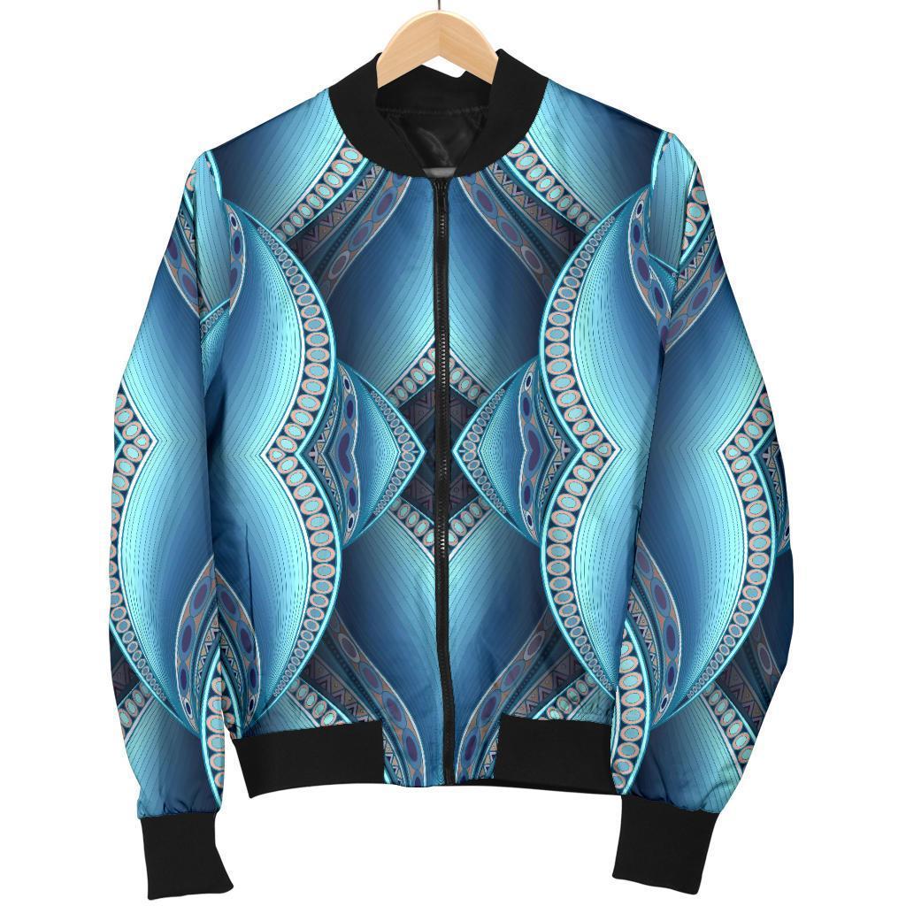 Mandala Waves Bohemian Pattern Print Men's Bomber Jacket