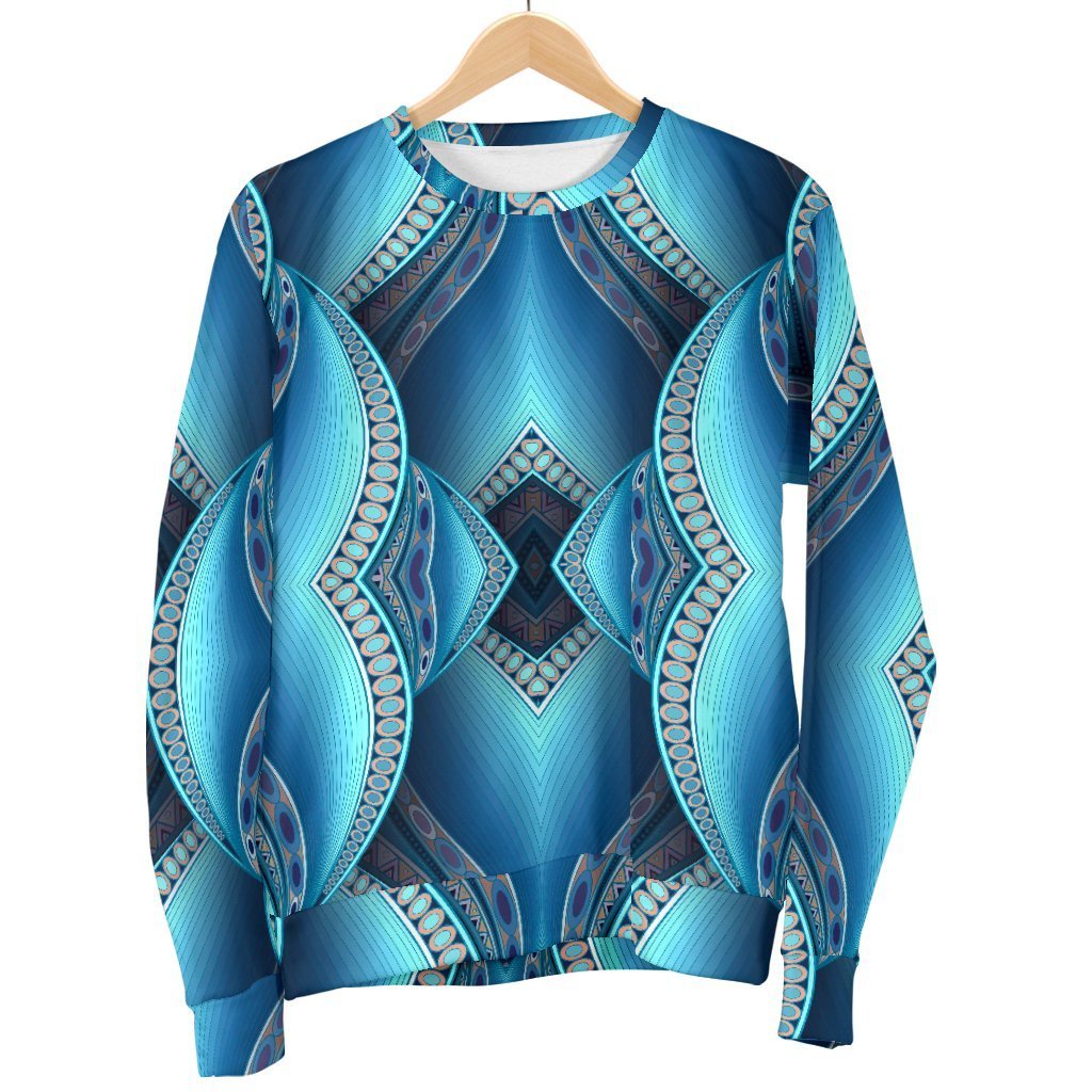 Mandala Waves Bohemian Pattern Print Men's Crewneck Sweatshirt