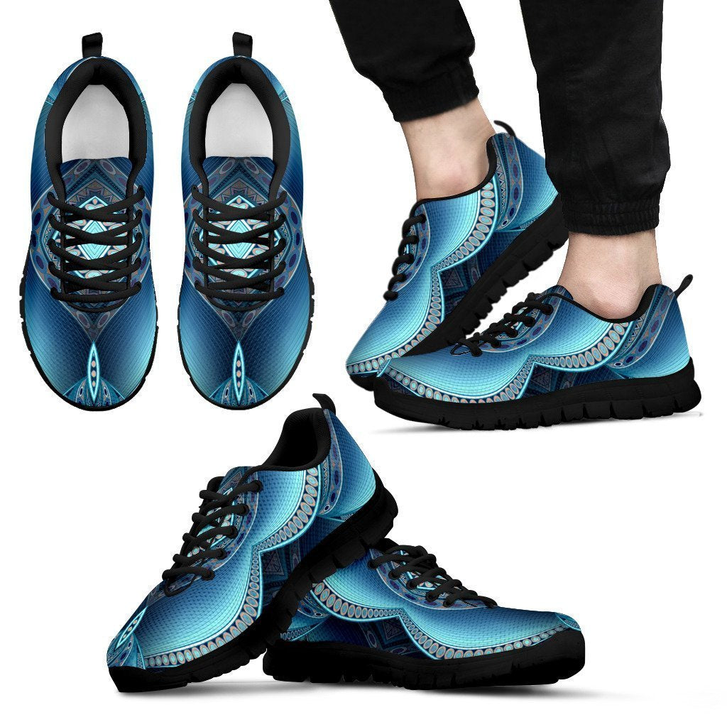 Mandala Waves Bohemian Pattern Print Men's Sneakers