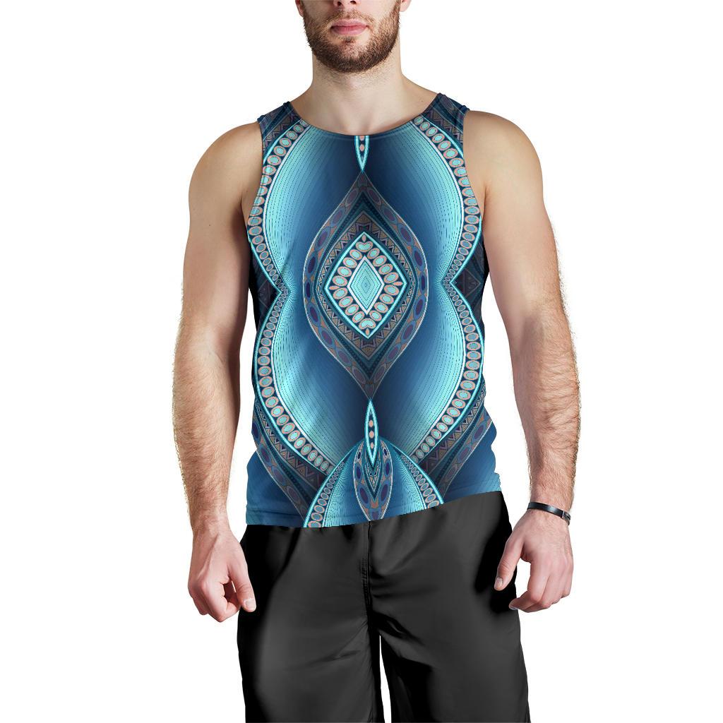 Mandala Waves Bohemian Pattern Print Men's Tank Top