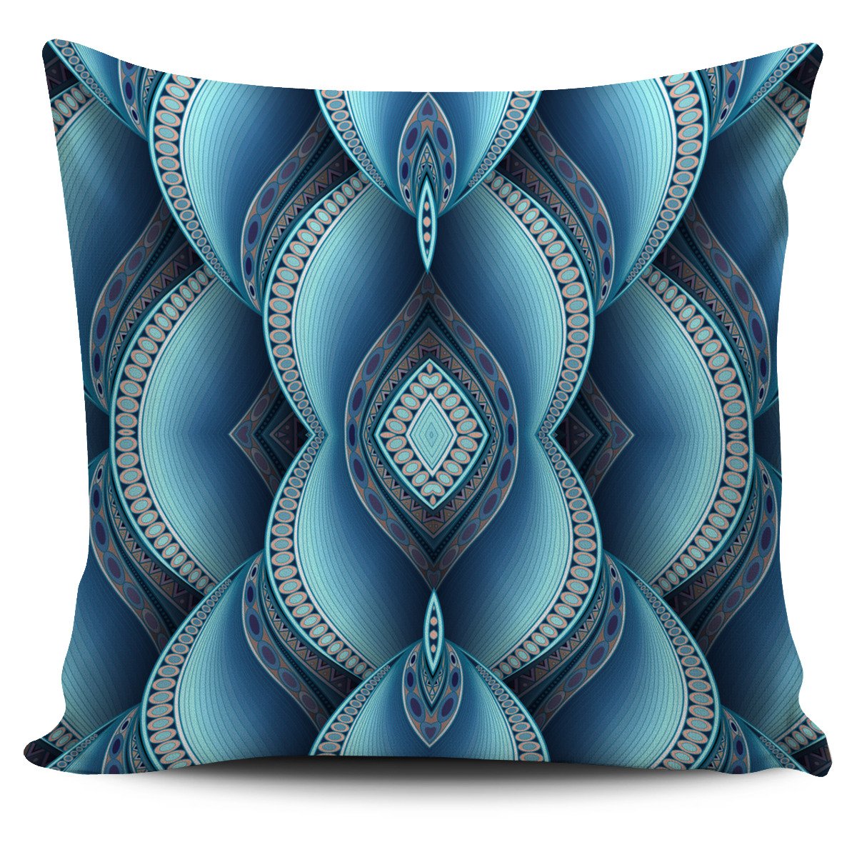 Mandala Waves Bohemian Pattern Print Pillow Cover