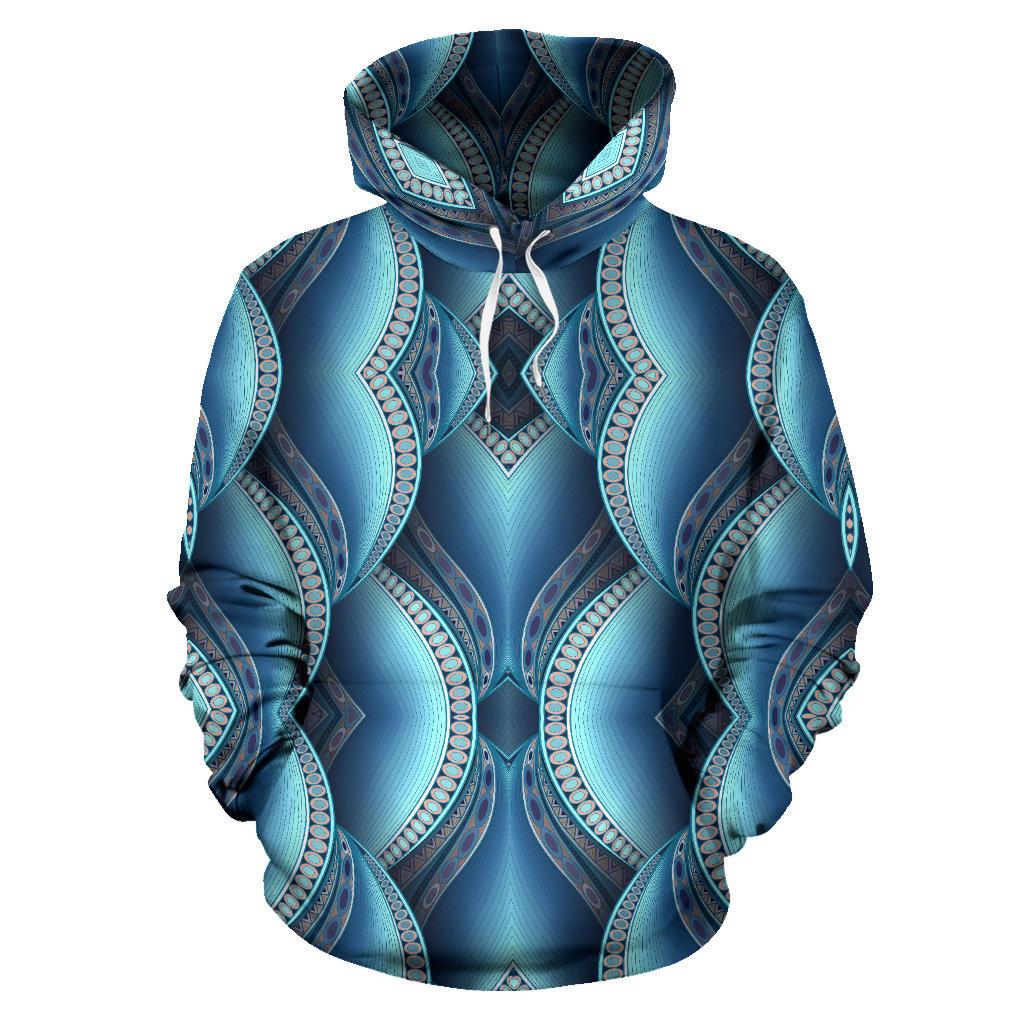 Mandala Waves Bohemian Pattern Print Pullover Hoodie