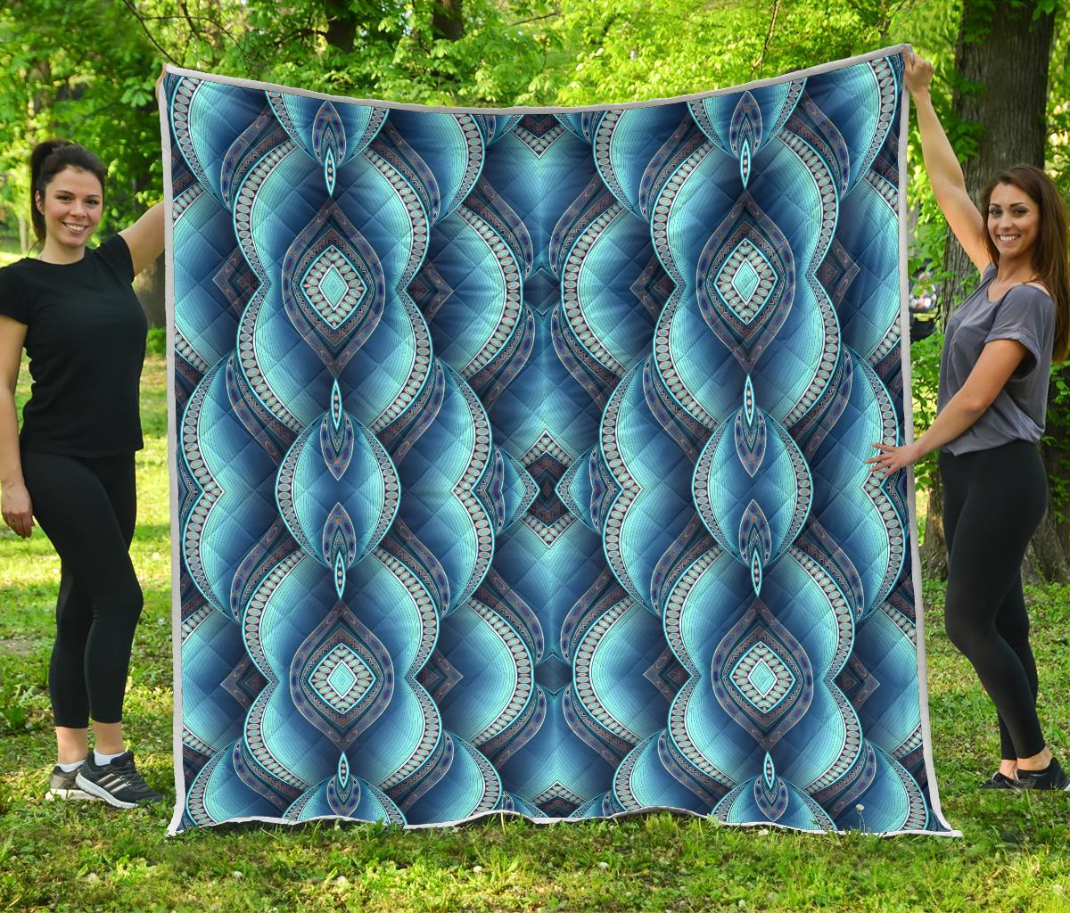 Mandala Waves Bohemian Pattern Print Quilt