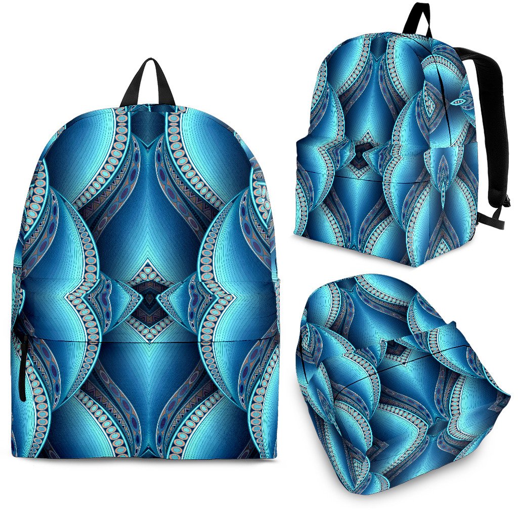 Mandala Waves Bohemian Pattern Print School Backpack