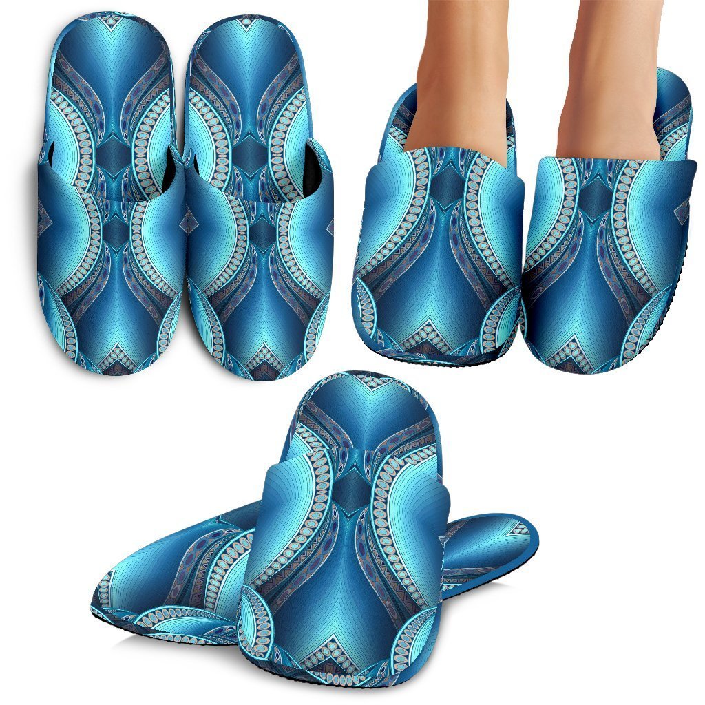 Mandala Waves Bohemian Pattern Print Slippers