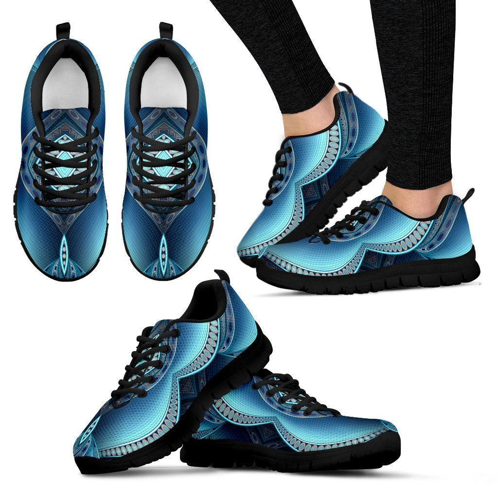 Mandala Waves Bohemian Pattern Print Women's Sneakers