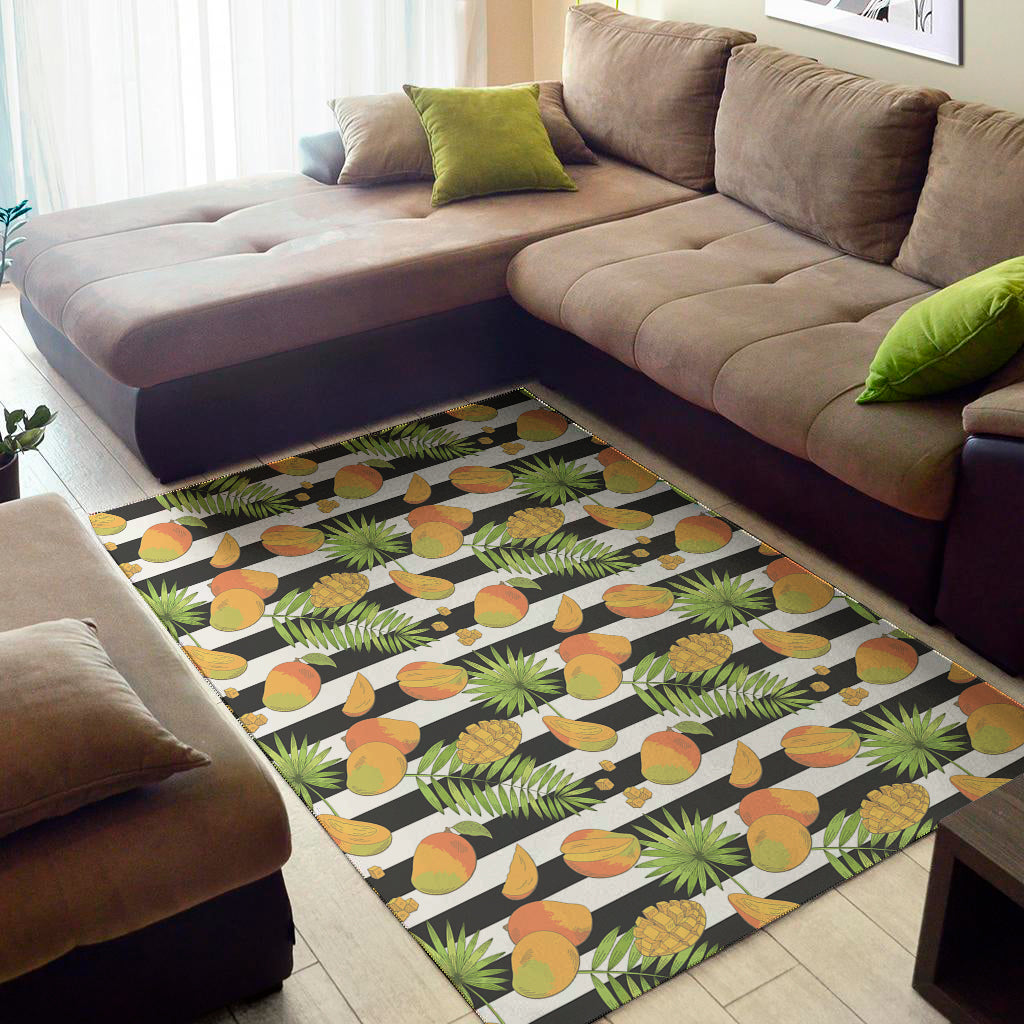 Mango Fruit Striped Pattern Print Area Rug