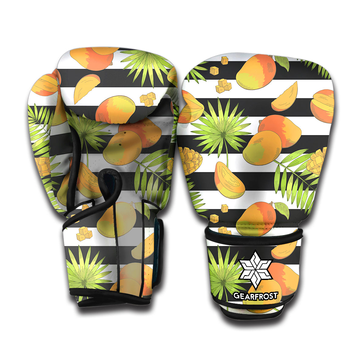 Mango Fruit Striped Pattern Print Boxing Gloves