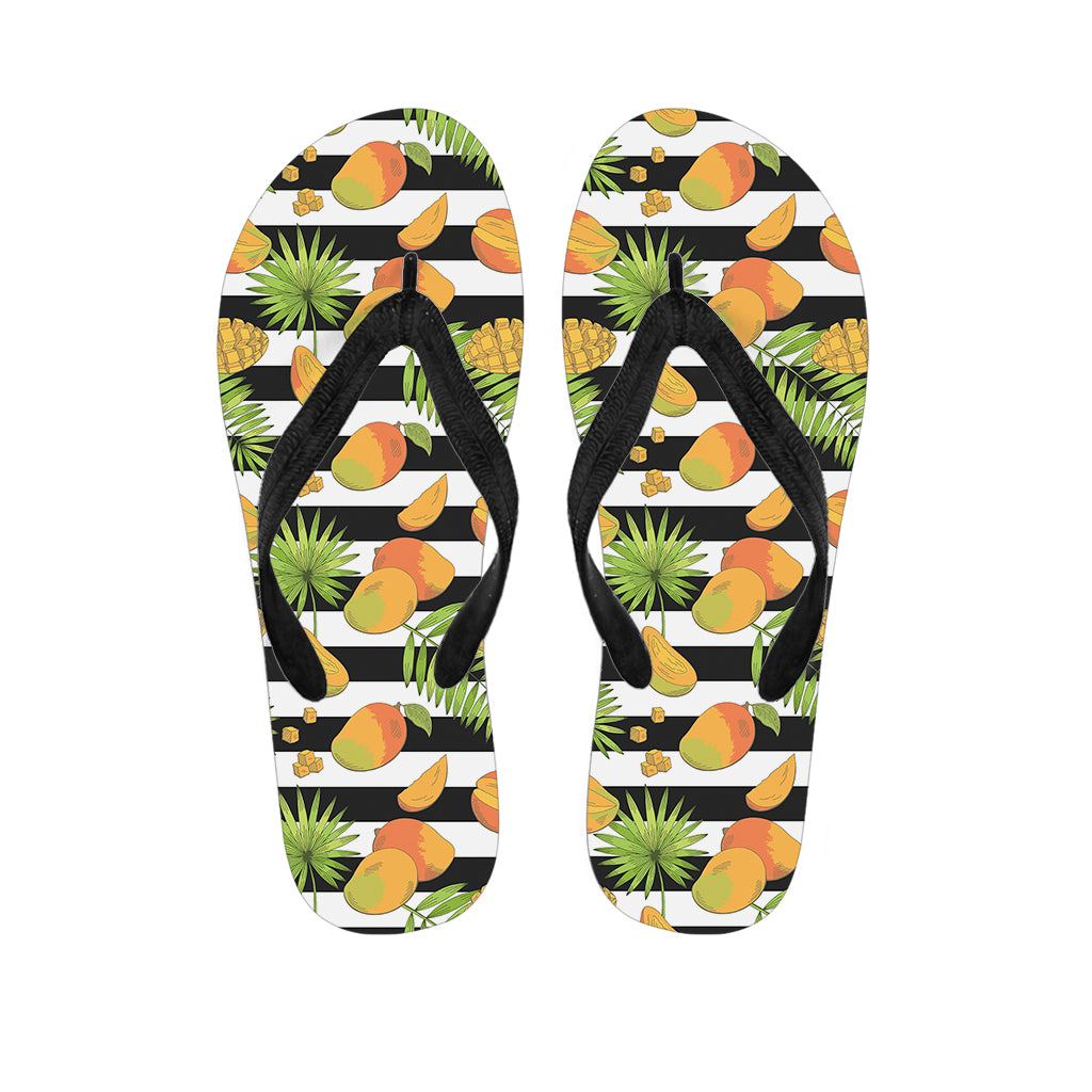 Mango Fruit Striped Pattern Print Flip Flops