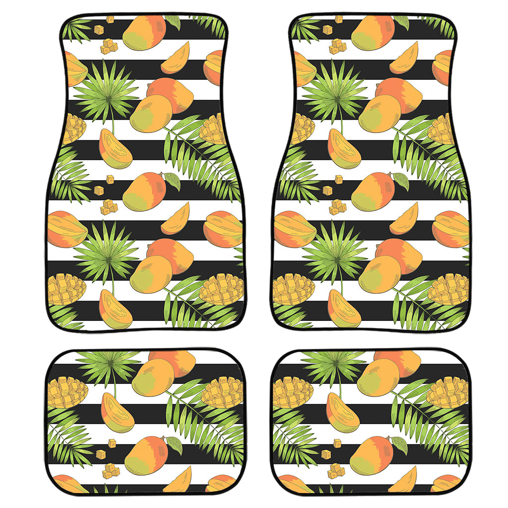 Mango Fruit Striped Pattern Print Front and Back Car Floor Mats