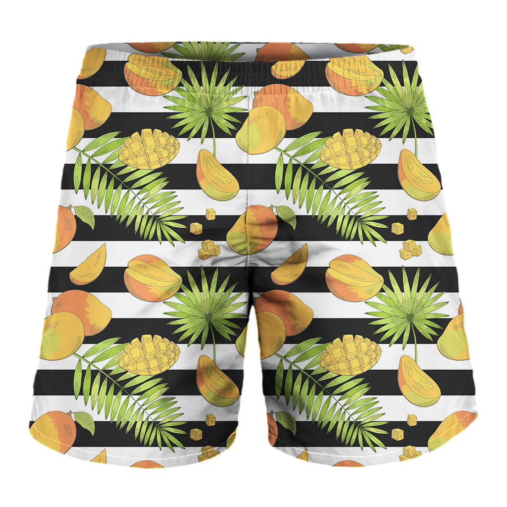 Mango Fruit Striped Pattern Print Men's Shorts