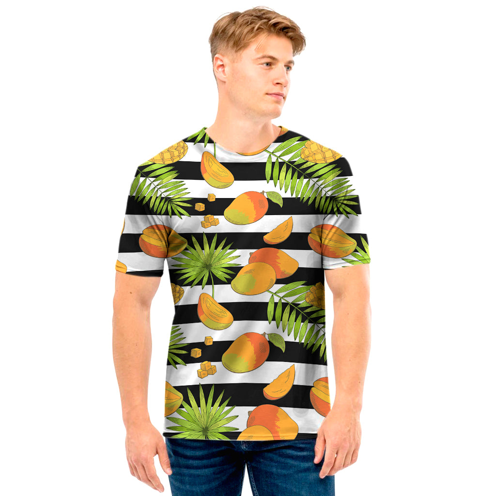 Mango Fruit Striped Pattern Print Men's T-Shirt