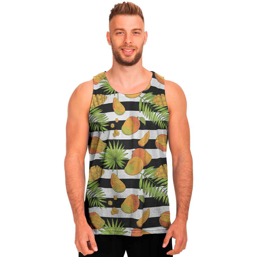 Mango Fruit Striped Pattern Print Men's Tank Top