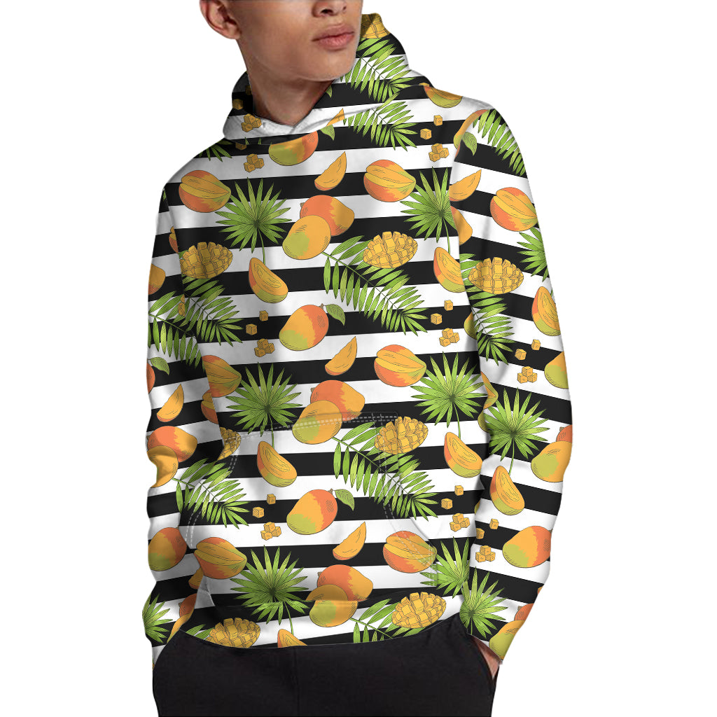 Mango Fruit Striped Pattern Print Pullover Hoodie