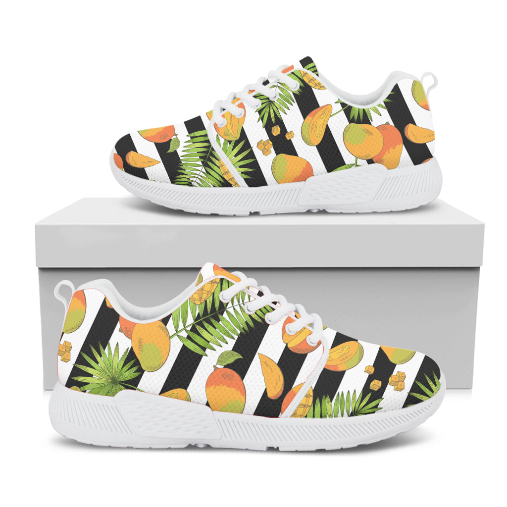 Mango Fruit Striped Pattern Print White Athletic Shoes