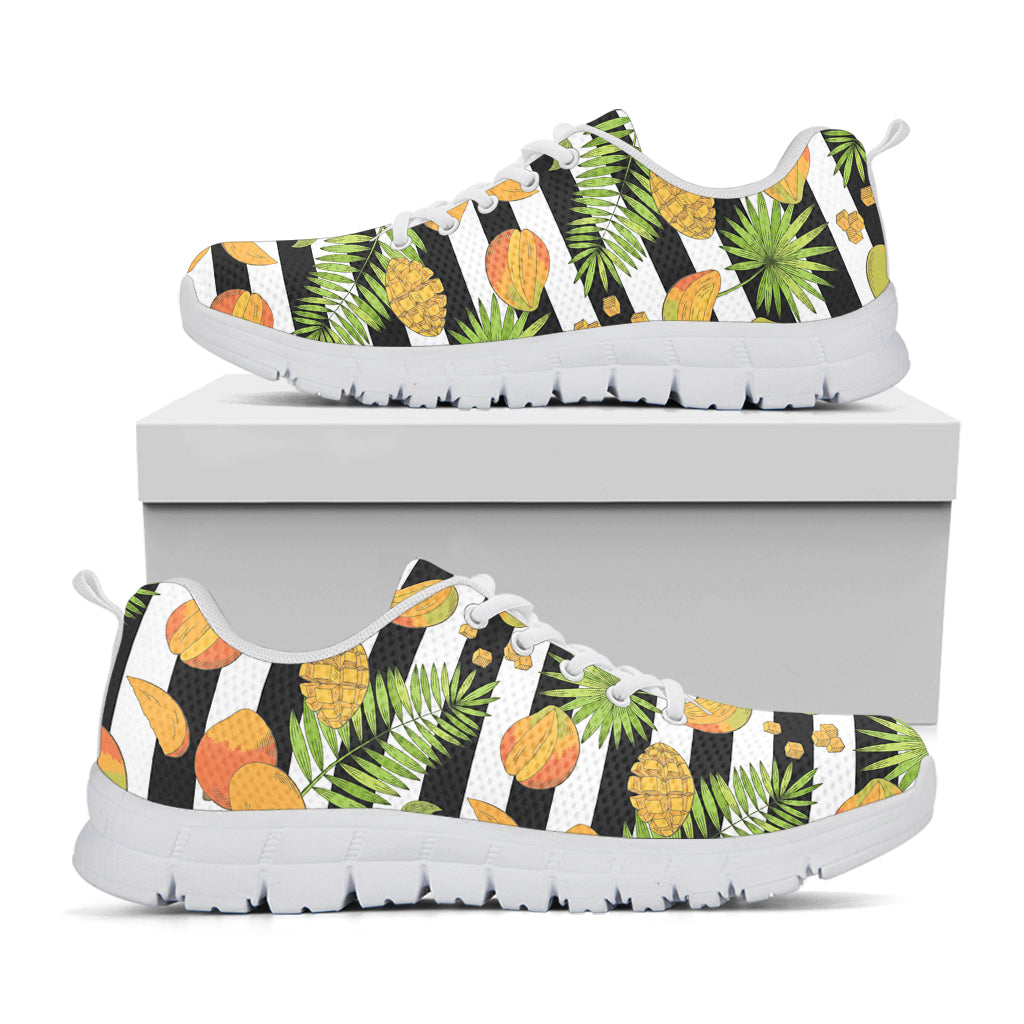 Mango Fruit Striped Pattern Print White Sneakers