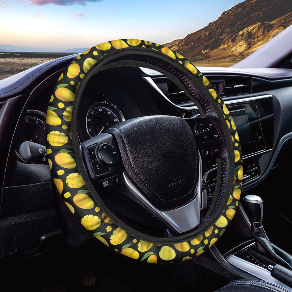 Mango Pattern Print Car Steering Wheel Cover