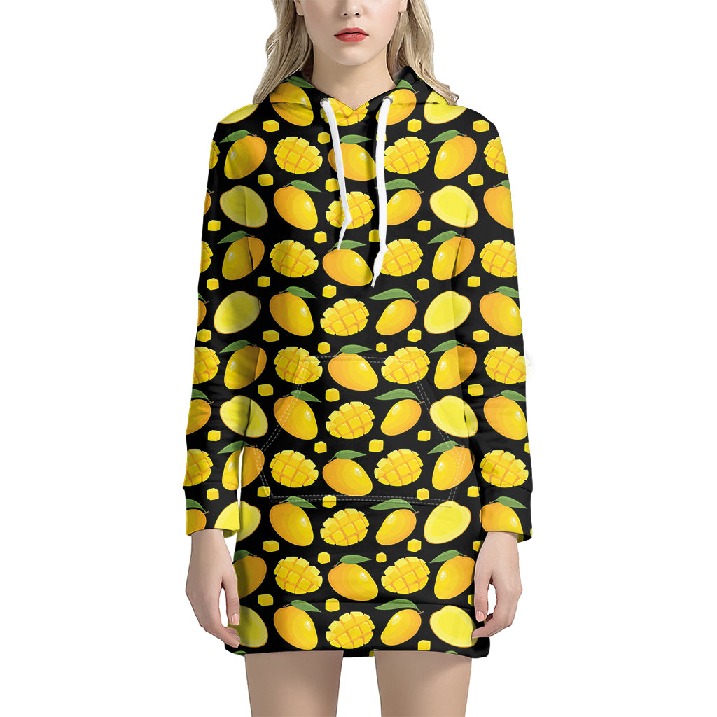 Mango Pattern Print Women's Pullover Hoodie Dress