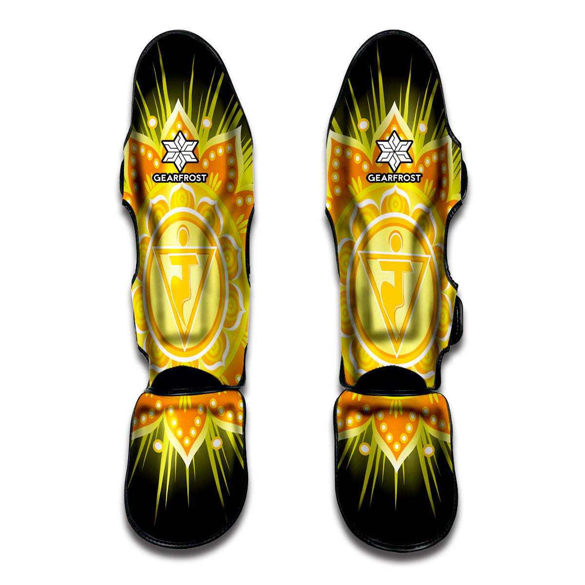 Manipura Chakra Mandala Print Muay Thai Shin Guards