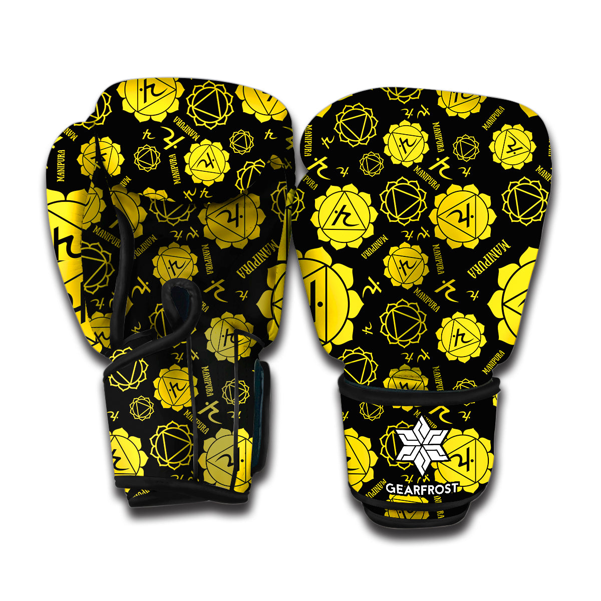 Manipura Chakra Pattern Print Boxing Gloves