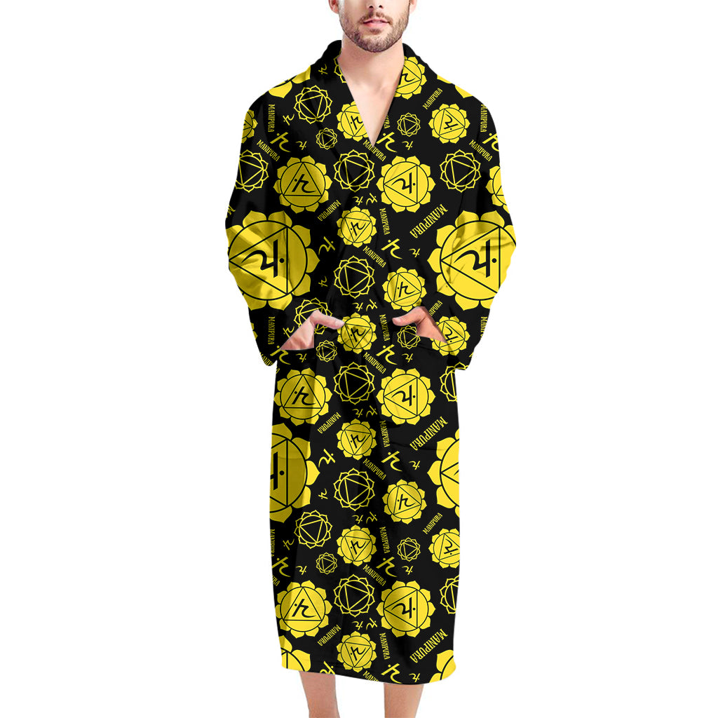 Manipura Chakra Pattern Print Men's Bathrobe