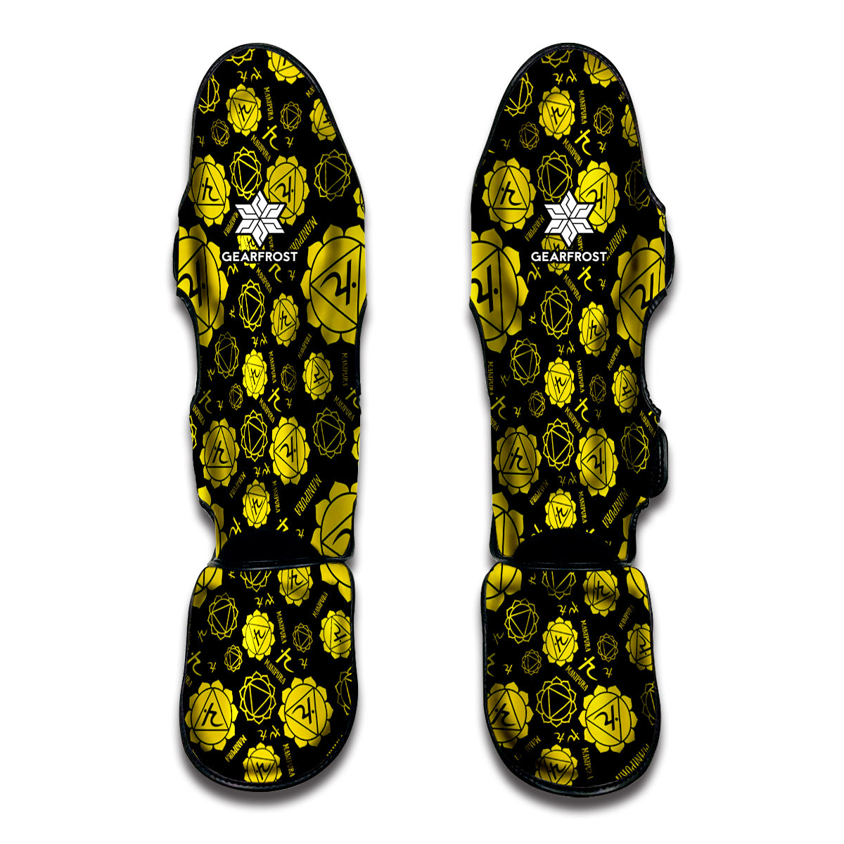 Manipura Chakra Pattern Print Muay Thai Shin Guards