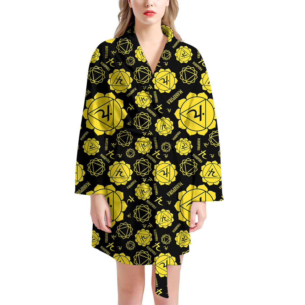 Manipura Chakra Pattern Print Women's Bathrobe